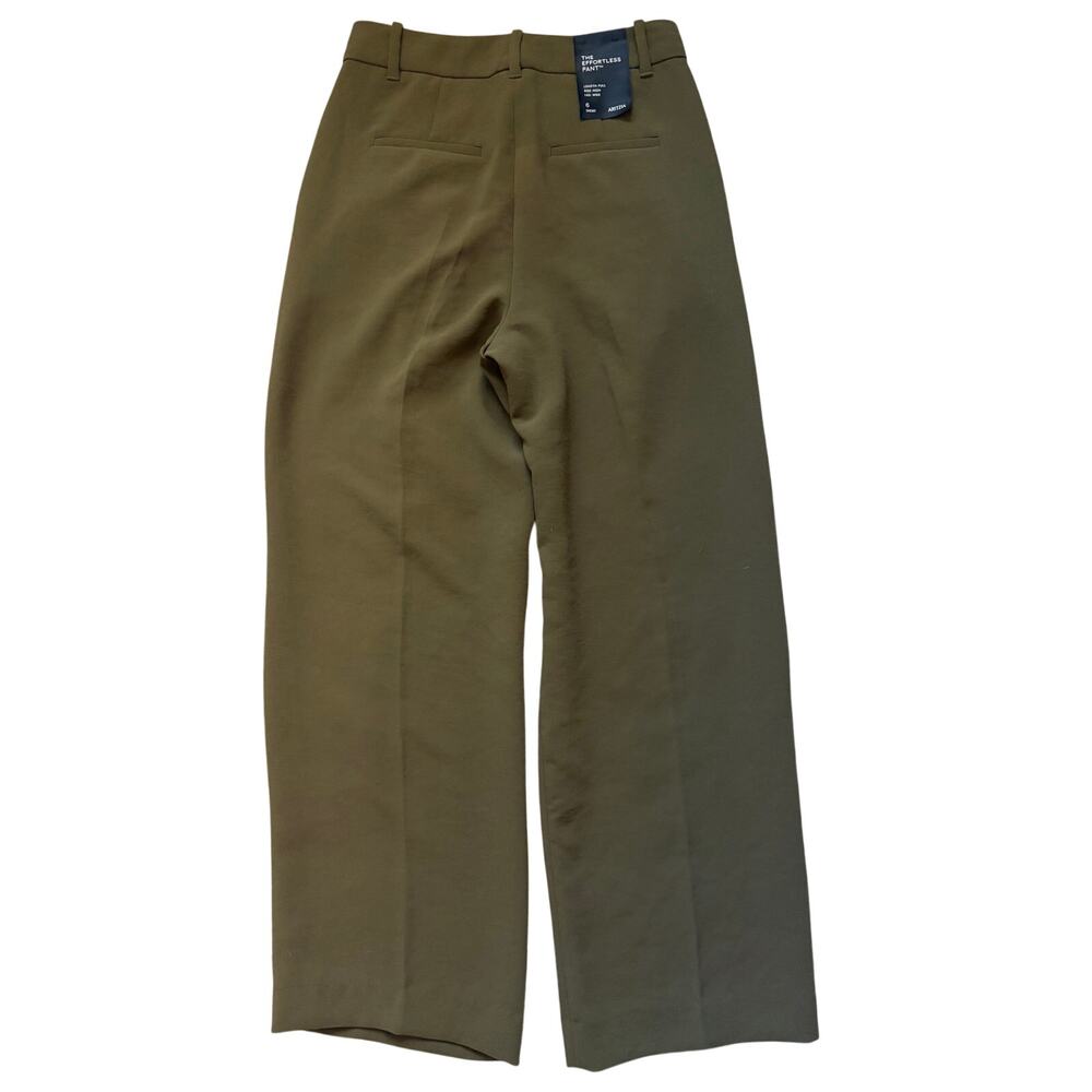 *NWT Aritzia The Effortless Pants Crepette Olive Green Size 6 Short Wide Leg - Picture 5 of 10